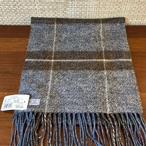 🌟2xHP🌟VTG 1990s Van Heusen Acrylic Gray & Brown Fringe Scarf Germany